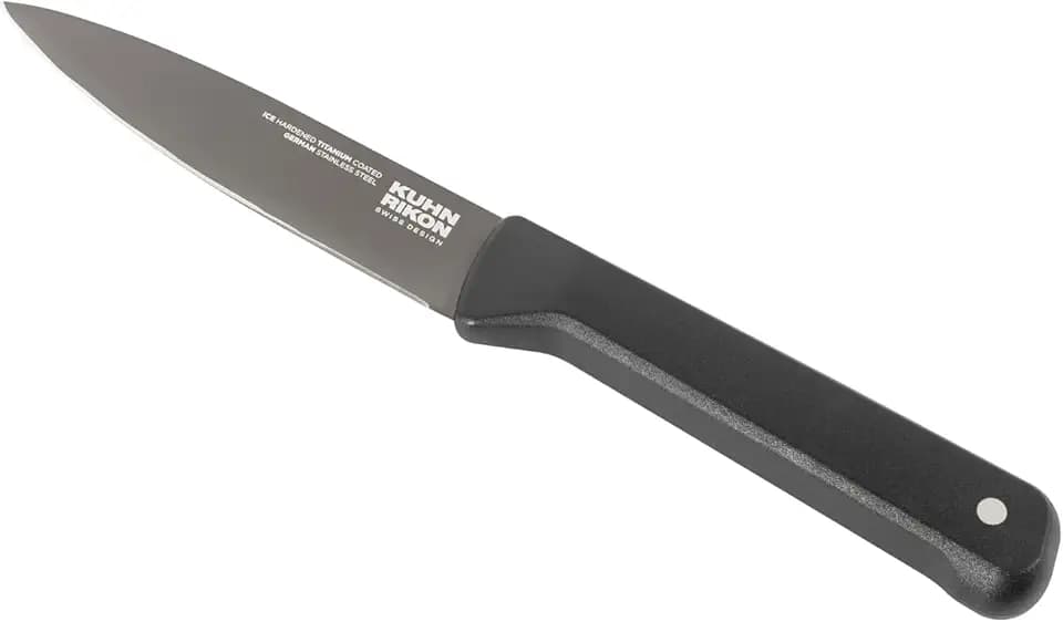 KUHN RIKON ICED Rüstmesser, eisgehärteten Klingen aus deutschem Edelstahl, Schwarz Black