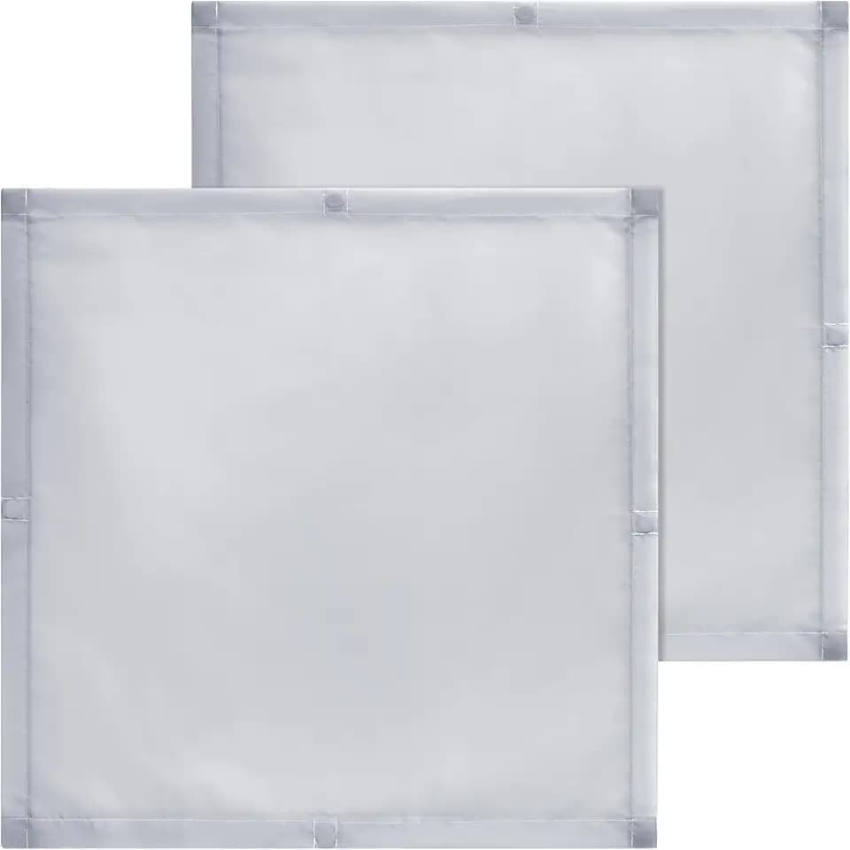 Baquler 2 Pcs 2x2 ft Fluorescent Light Covers for Ceiling Lights,Gray
