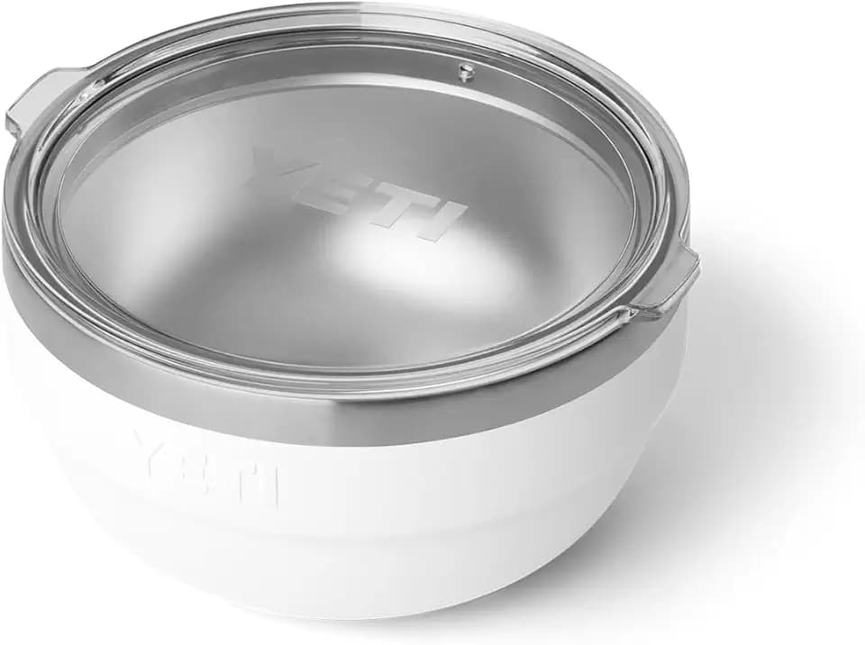 YETI Rambler Bowl, Vacuum Insulated, Stackable and Nestable Stainless Steel Bowl with Lid, 1 Quart, White