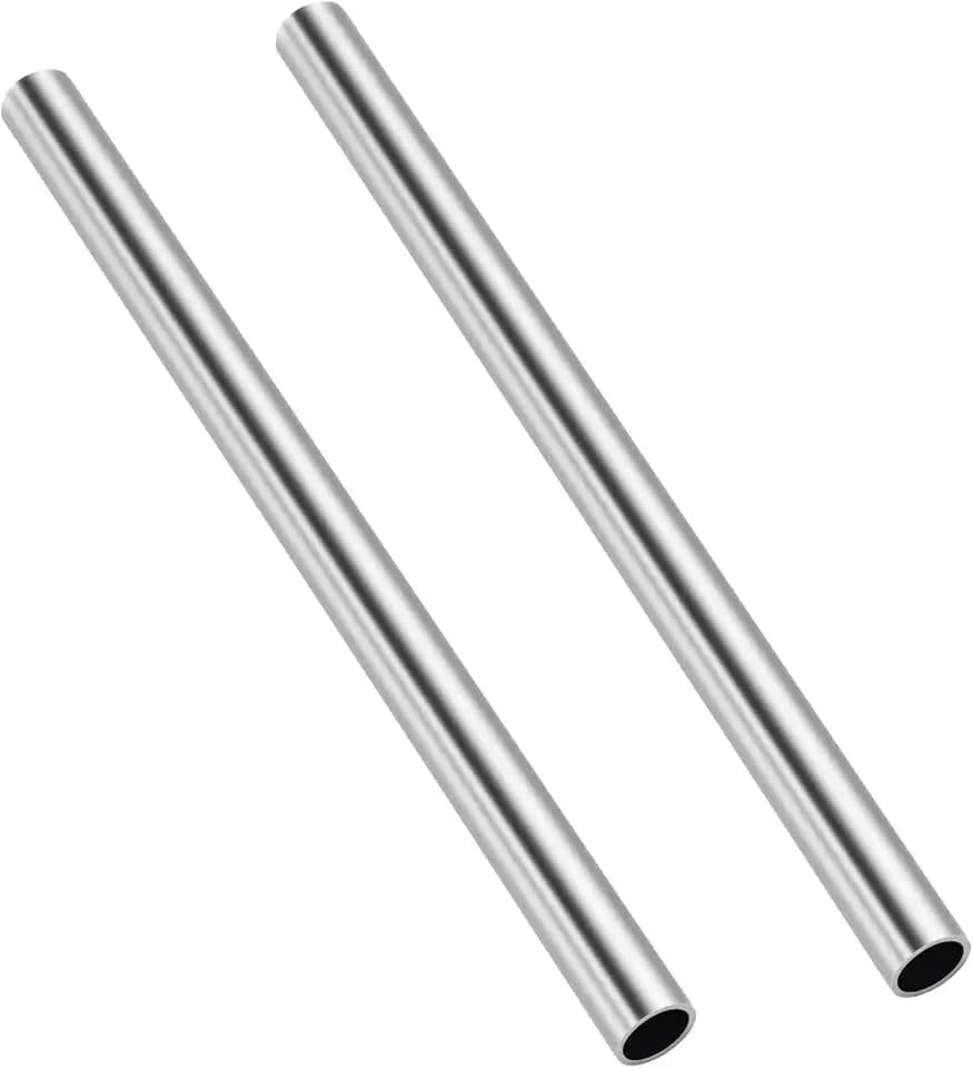 1/2 Inch (12.7mm) OD Round Metal Pipe, 304 Stainless Steel Tubing, 12" Length Weldable Industrial Straight Tube, 2 PCS