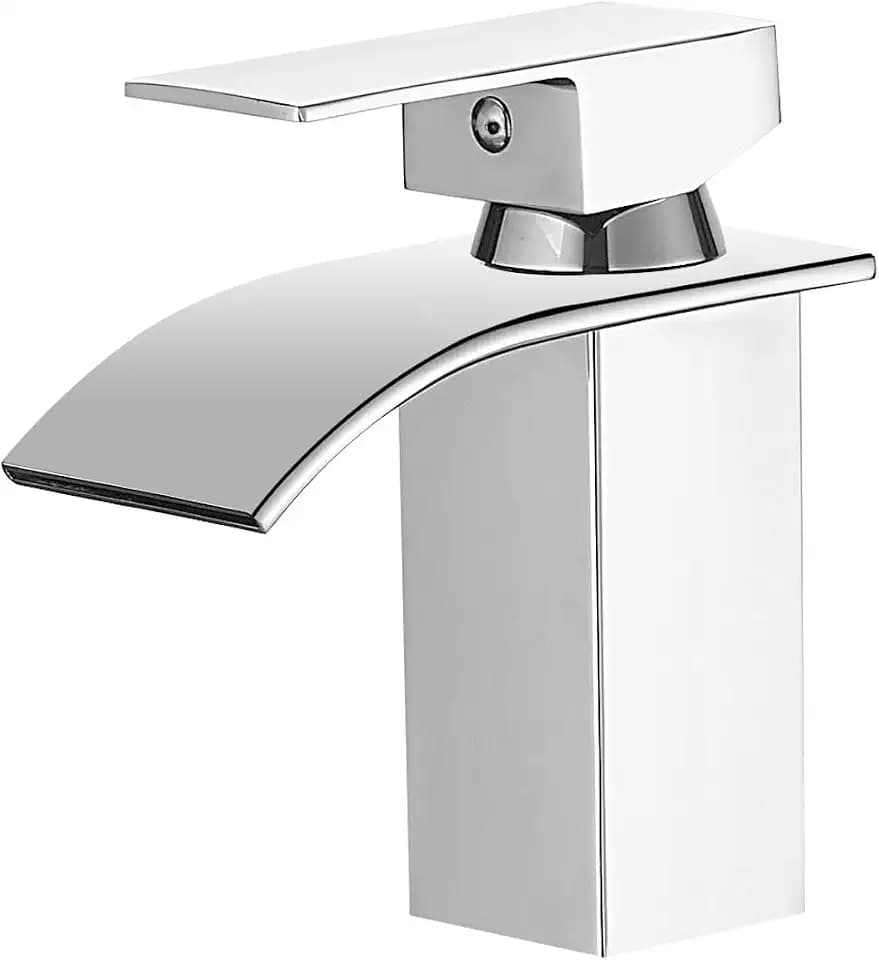 BESy Wasserfall Wasserhahn Bad Einhandmischer Edelstahl Poliertes Chrom