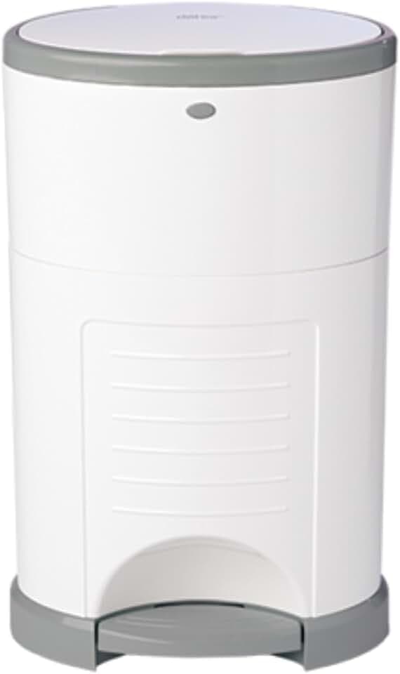 Diaper Dekor EKO Classic Diaper Pail, White | ONLY Eco-Friendly Diaper Pail Made with 70% Recycled Materials | Hands-Free: Step–Drop–Done | Cost-Effective Refill System