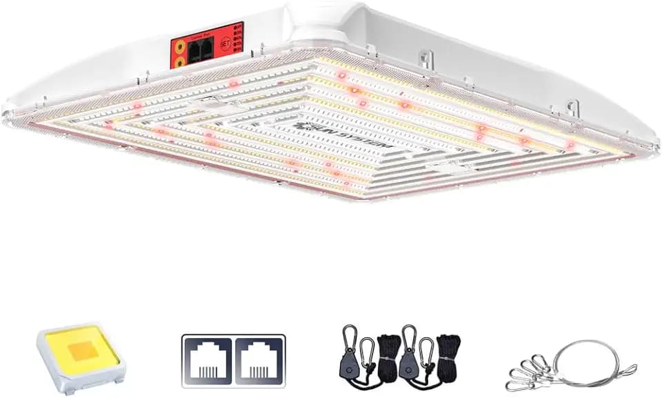 Sun System P4000 HelioGrow LED Grow Light for Indoor Plants - 400 Watt, High Efficiency Full Spectrum Dimmable Diodes, Daisy Chain up to 512 Units, 2 Year Warranty, Mounting Hardware Included