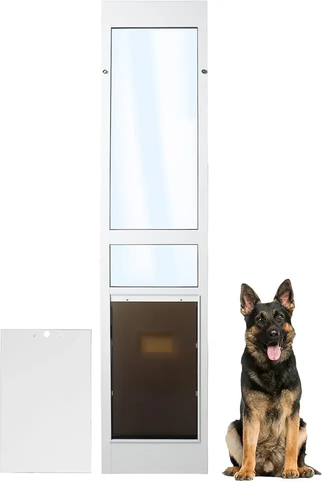 XL Dog Door for Sliding Glass Door for Extra Large Dog Fit 79 3/8 to 82 3/4 Inch Patio Sliding Door: Aluminum Frame, 14"(w) x 24" Flap