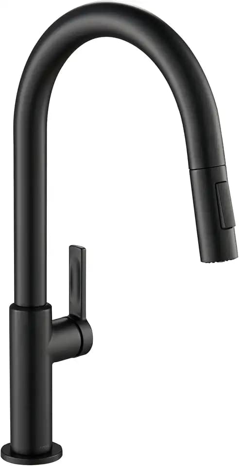 KRAUS Matte Black Single Handle Pull Down Kitchen Faucet KPF-2820MB