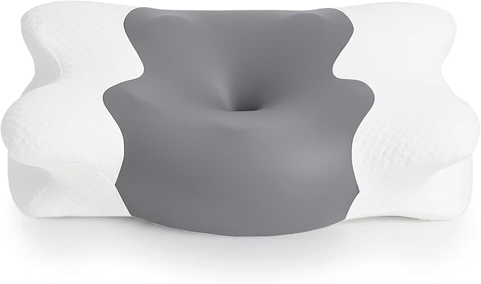 COSYLAND Ergonomisches Nackenkissen aus Memory Foam - Schmetterlingskissen für Schlafkomfort - Kopfkissen für Seiten-, Rücken- & Bauchschläfer, 60x40cm (Grau)