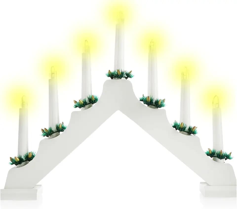 com-four® LED Schwibbogen mit Timer-Funktion als Weihnachtsbeleuchtung