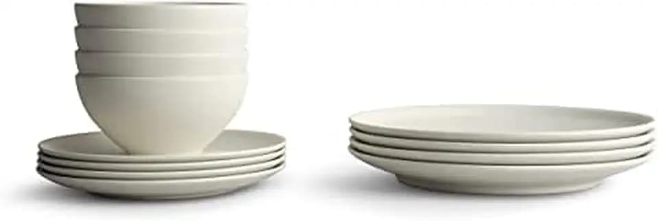 Year & Day Outdoor 12 Piece Plant Derived Dinnerware Set with Small Bowls, Dish Set 4