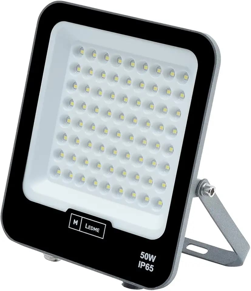 M Ledme - LED-Scheinwerfer Napoli Plus 50W, 6000 Lumen, IP65 Dimmbar, Warmes Licht (3000K), Außenbeleuchtung. Verwendung für Garten, Terrassen, Parkplätze, Hotels, Boote usw. LM6809