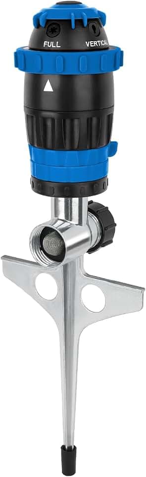 RESTMO Gear Drive Sprinkler with Metal T-Spike Base,Blue