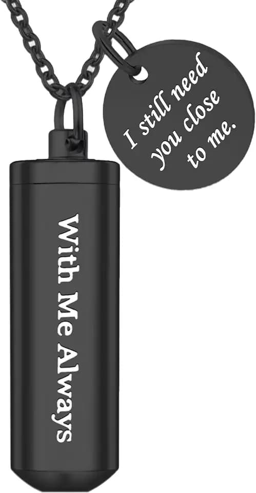 Cremation Cylinder Necklace for Ashes for Ashes Stainless Steel Urn Locket Pendant Cremation Memorial Jewelry