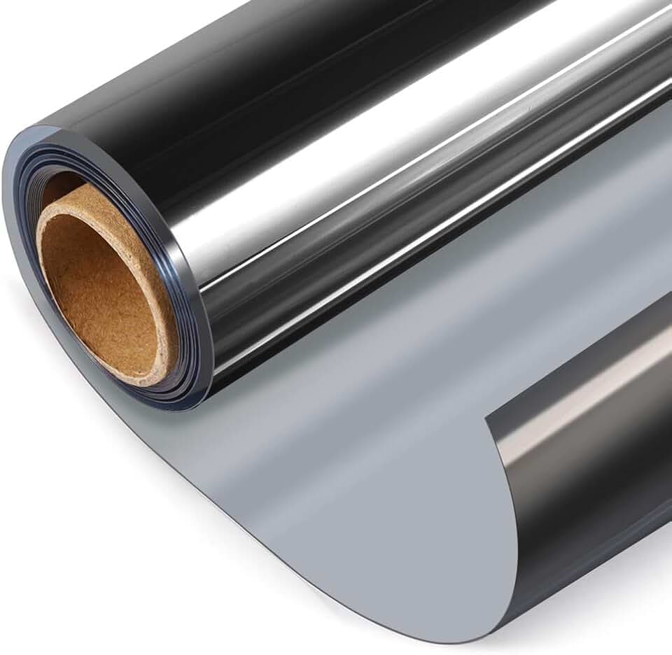 HIDBEA One Way Privacy Window Film, Black Silver, 17.5 x 78.7 Inch