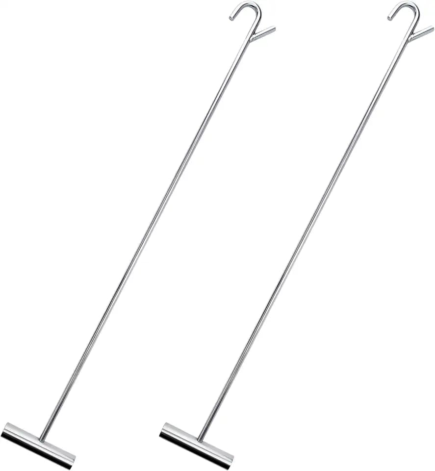 31" Heavy-Duty Stainless Steel 5th Wheel Pin Puller, Solid Steel Rod w/5in Handle, Fifth Wheel Pin Puller - J-Hook 2pack