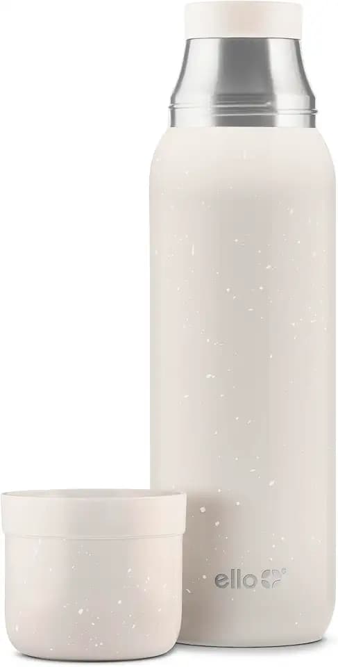 Ello Therma 32oz Insulated Stainless Steel Thermos with Cup Lid, Cream