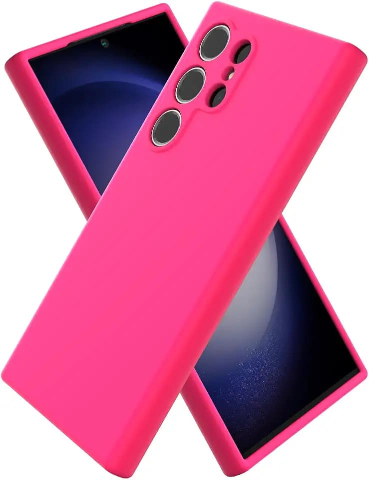 CUZMIGO Liquid Silicone Case for Samsung Galaxy S23 Ultra, Hot Pink