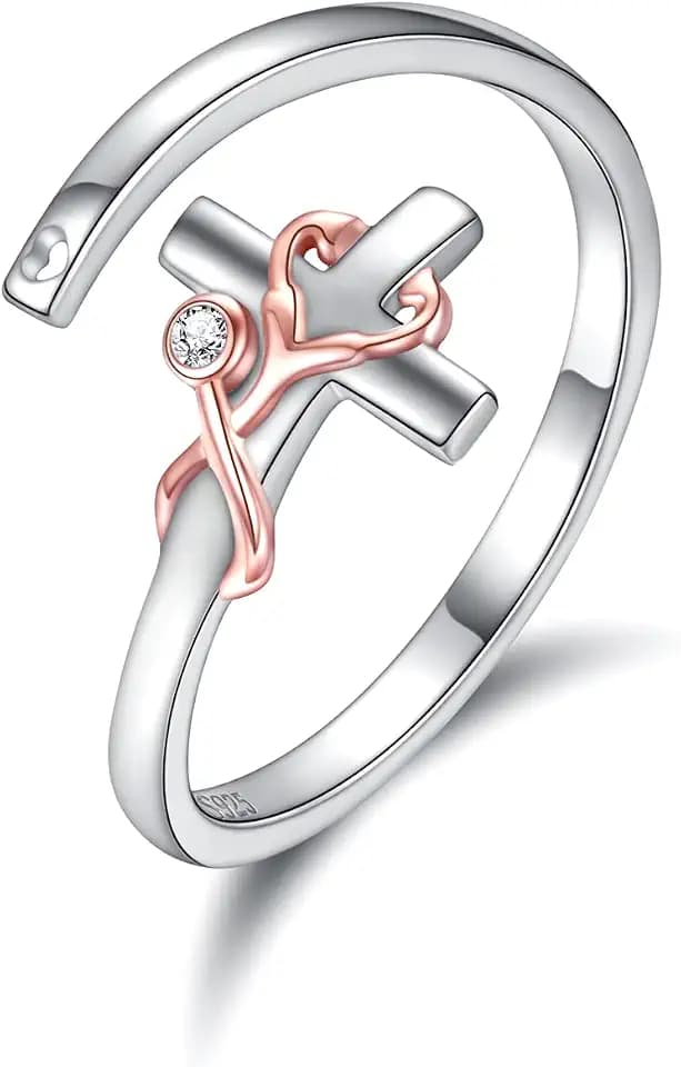 Sterling Silver Stethoscope Cross Necklace Earrings Bracelet Ring