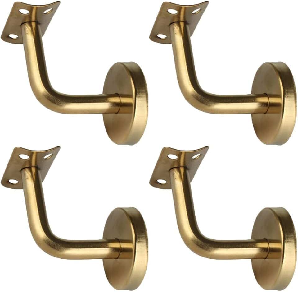 ETOPARS 4 Stück Handlaufträger Edelstahl Handlaufhalter Handlauf Halterung Treppengeländer Handlaufstütze mit Abdeckrosette für Wandhalter