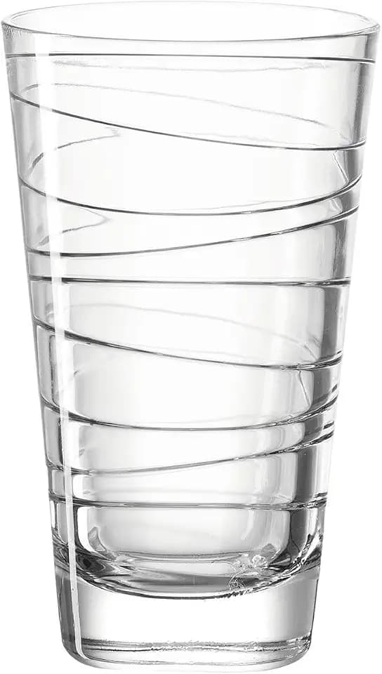 LEONARDO HOME Vario Struttura Trink-Gläser, 6er Set, spülmaschinengeeignete Wasser-Gläser, Glas-Becher mit Muster, Saftglas Getränke-Set,280 ml, 019450