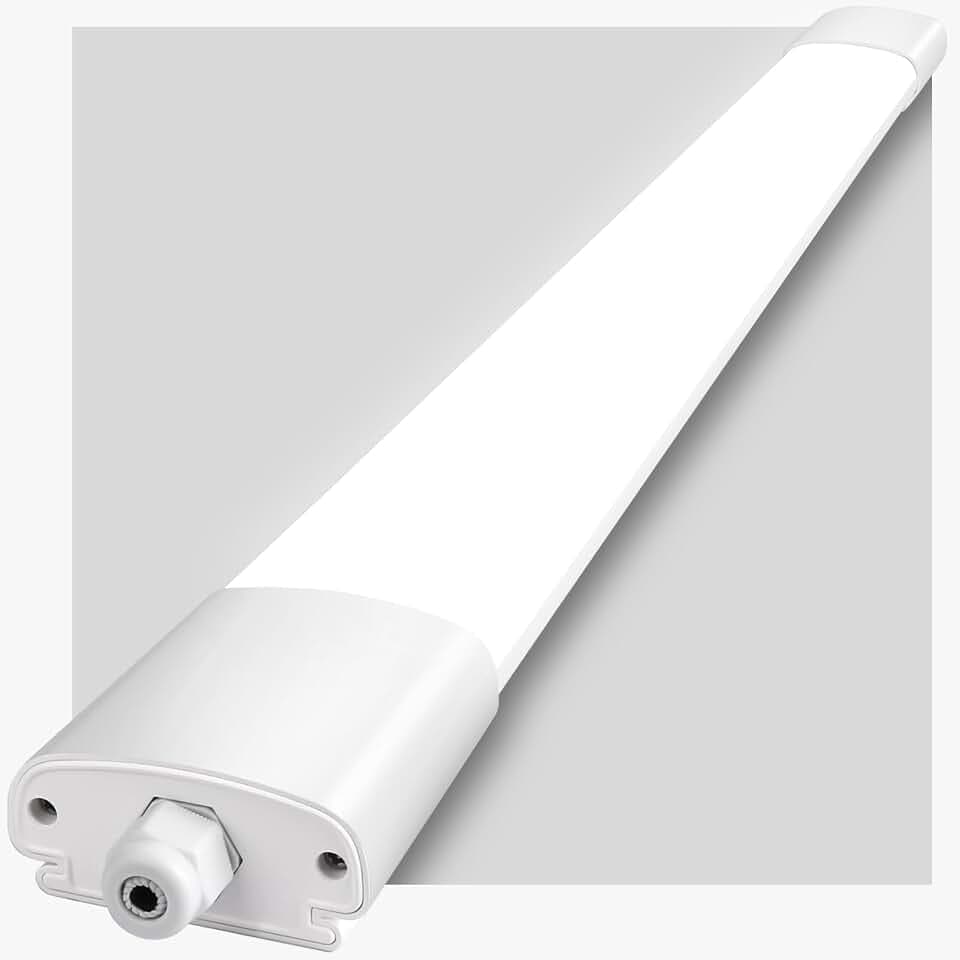 Feuchtraumlampe 90CM, 30W 3300LM Feuchtraumleuchte Mit 4000K Neutralweiß, IP65 Wasserfest Deckenleuchte Flach, Für Garage, Werkstatt, Küche, Keller