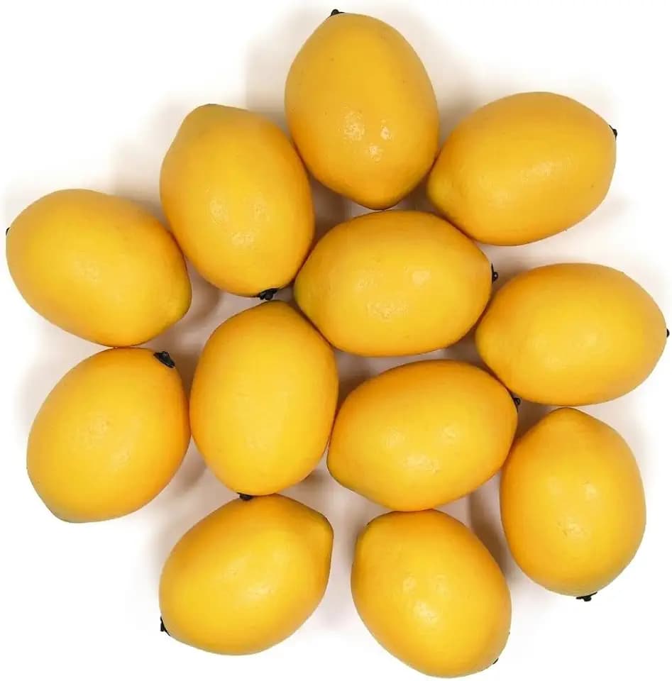 12Pcs Fake Lemons, Realistic Faux Yellow Lemon Decor for Kitchen