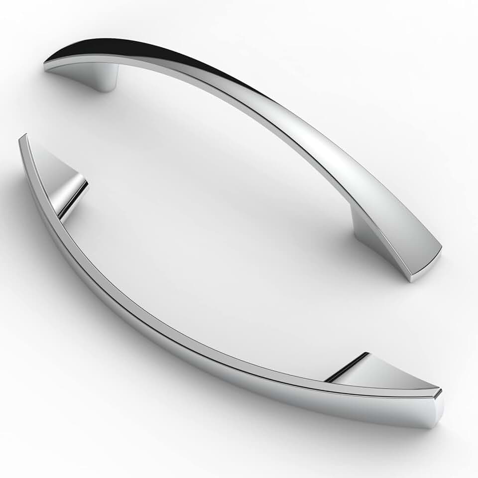 FURNIWARE 10 Stück Schrank- und Küchengriffe, 96mm Lochabstand - Chrom