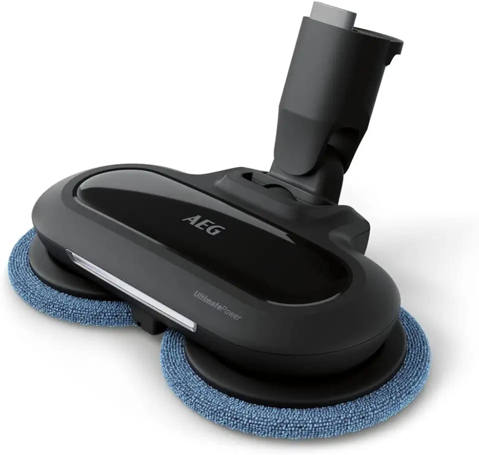 AEG AZE157 UltimatePower Mopdüse für AEG 8000 Akku-Staubsauger (Düse für effiziente Nass-Reinigung, Wischfunktion, 2 rotierende Reinigungspads, Wasser-Sprühflasche, LED Frontlicht, schwarz), AZE159
