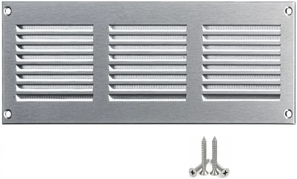 300x100mm Metal Edelstahl Lüftungsgitter mit Insektenschutz - Gitter für Belüftung - Abluftgitter