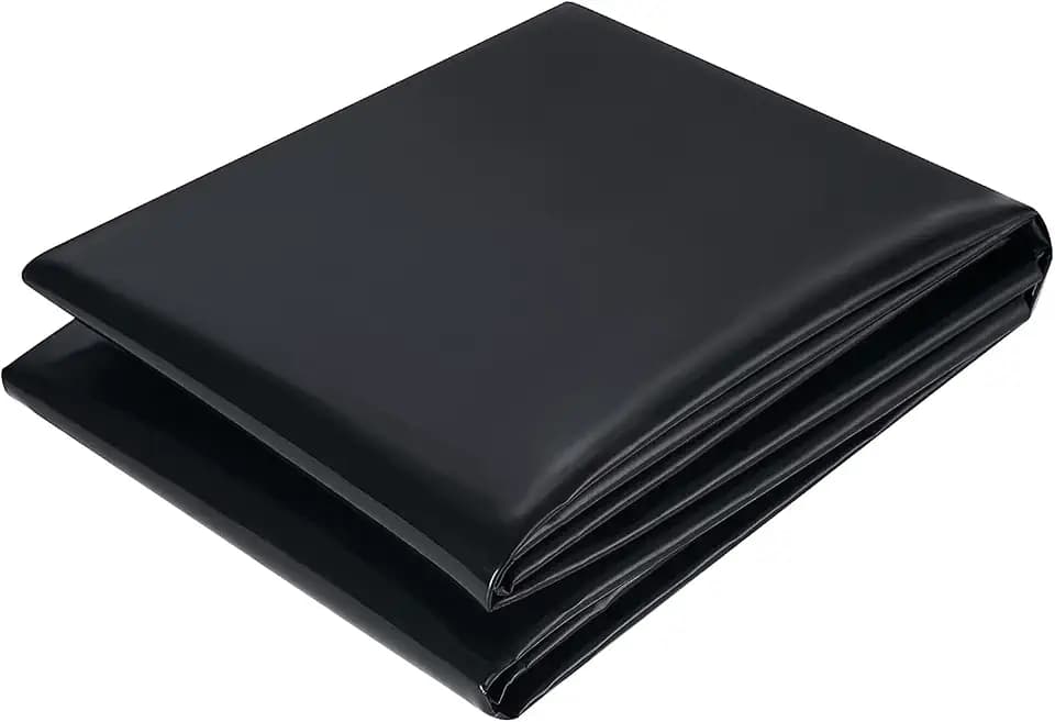 CYH PVC Teichfolie 2M X 2M, Schwarz HDPE Teichfolien Schwerlast, Flexibel Gartenteiche Dichtungsfolie Teichmembran für Fischteiche, Brunnen, Wassergarten und Wasserfall