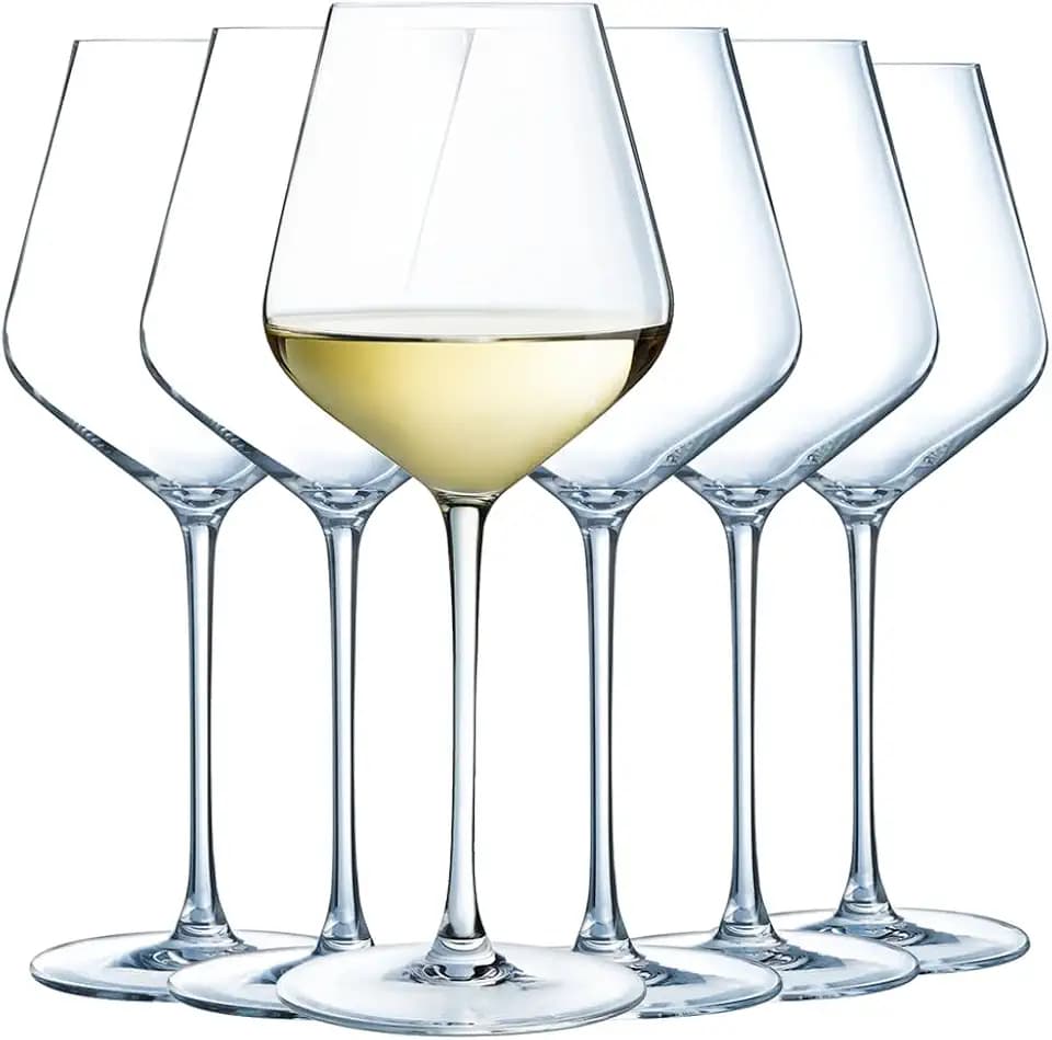 Cristal d'Arques - Kollektion Ultime - Weinglas 38cl, glänzend, und sehr widerstandsfähig, 6 Stück - verstärkte Verpackung, für den Online-Verkauf geeignet