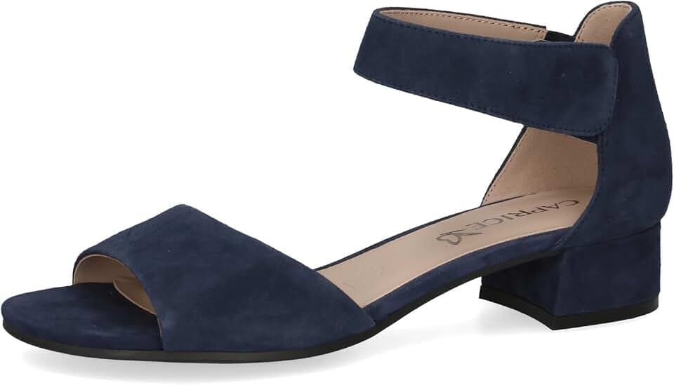 CAPRICE Damen Sandalen mit Absatz aus Leder mit Riemchen