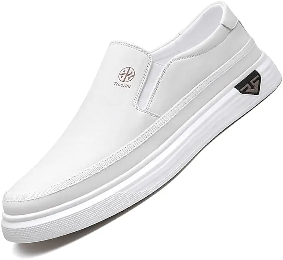 Trsorini Mens Casual Leather Loafers Soft Slip-on Dress Shoes