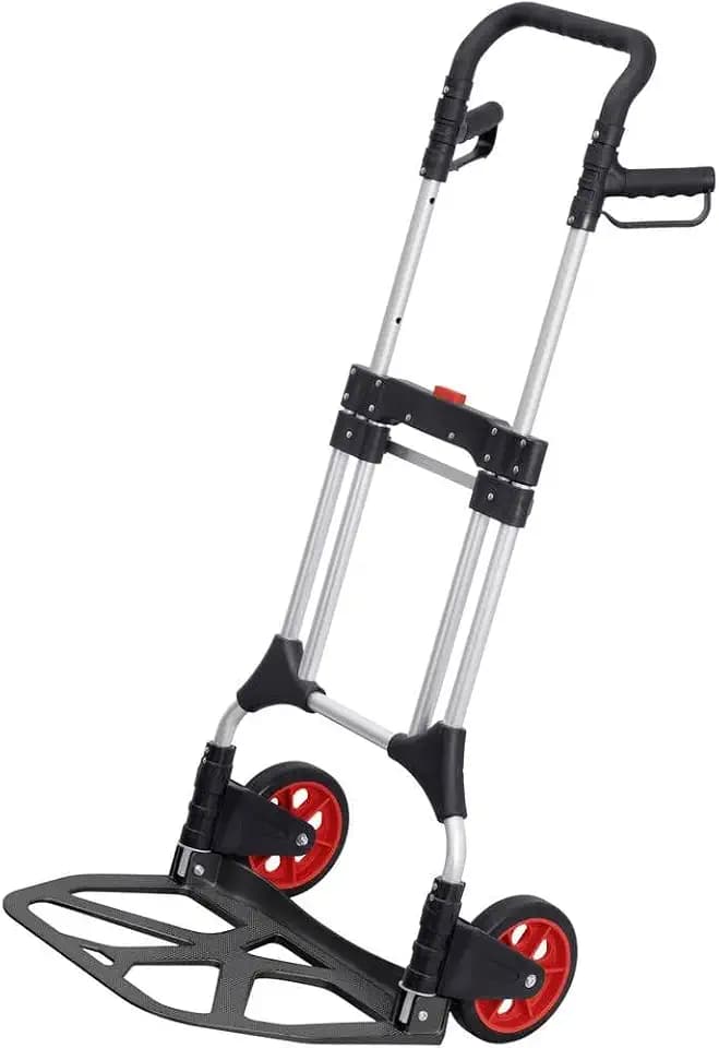 Meister Sackkarre - 200 kg Tragkraft - Klappbar inkl. Rädern - Dreifach höhenverstellbarer Griff - Große Ladefläche - Mit Vollgummi-Laufflächen - Aus Aluminium / Handkarre / Transportkarre / 8985710