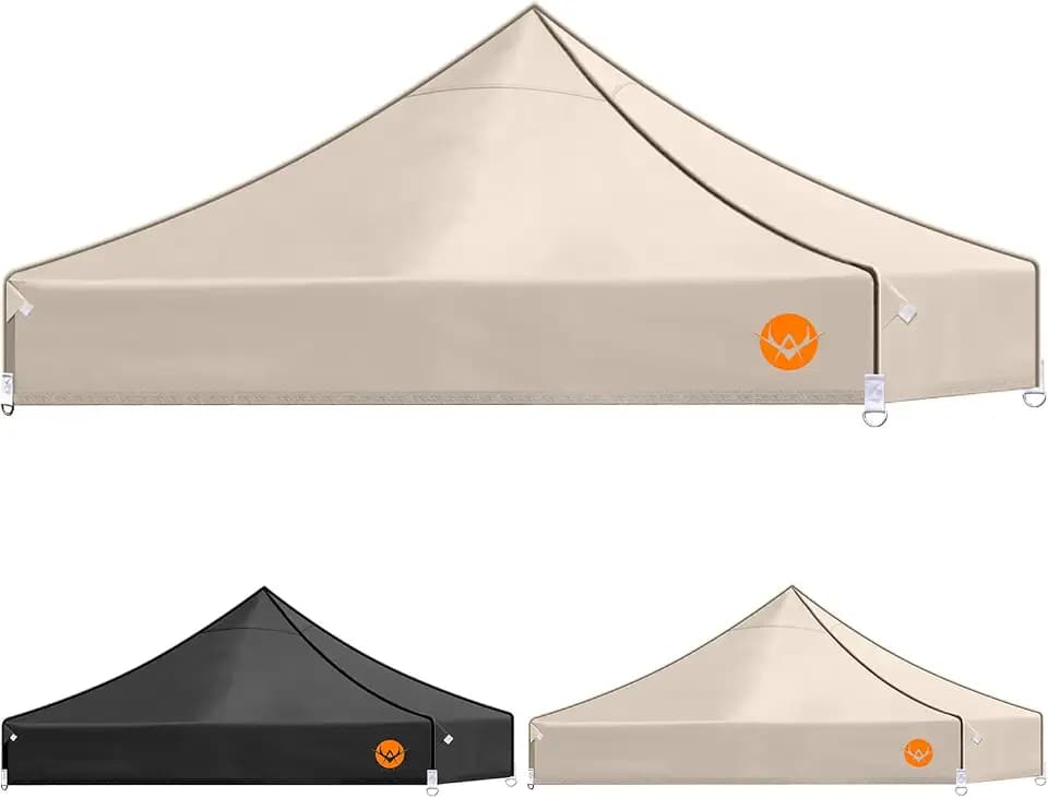 10x10 Canopy Replacement Top - Waterproof 2000mm with UV Protection,Fits Most Pop Up Tents,Reinforced Corners,(top only,Khaki)
