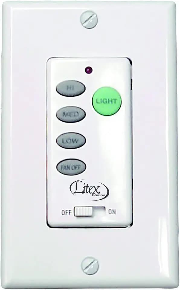 Litex WCI-100 Wall Command Universal Ceiling Fan Control, Three Speeds and Full Range Dimmer,Black,10.20x8.00x3.50