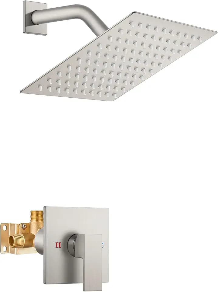 Airuida Shower Faucet Set,8 Inch Shower Valve Kit,Brushed Nickel