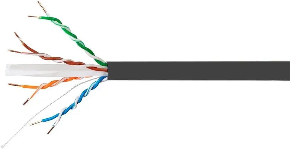 Monoprice Cat6A Plus Bulk Ethernet Network Cable - Pure Bare Copper, 650MHz, UTP, Solid, Riser-Rated (CMR), Flame-Retardant, Spool in the Box, 23AWG, 10G, 1000 Feet, Black
