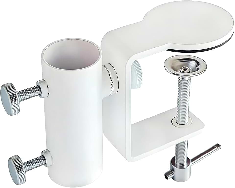 Heavy Duty Patio Umbrella Clamp Holder, White