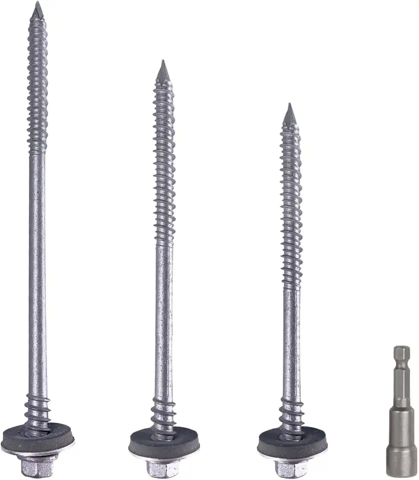 Lot von 50 selbstbohrenden Sechskantschrauben aus Karbonstahl mit EPDM-Dichtungen für die Befestigung von Sandwichplatten (50, 6,4 x 160 mm)