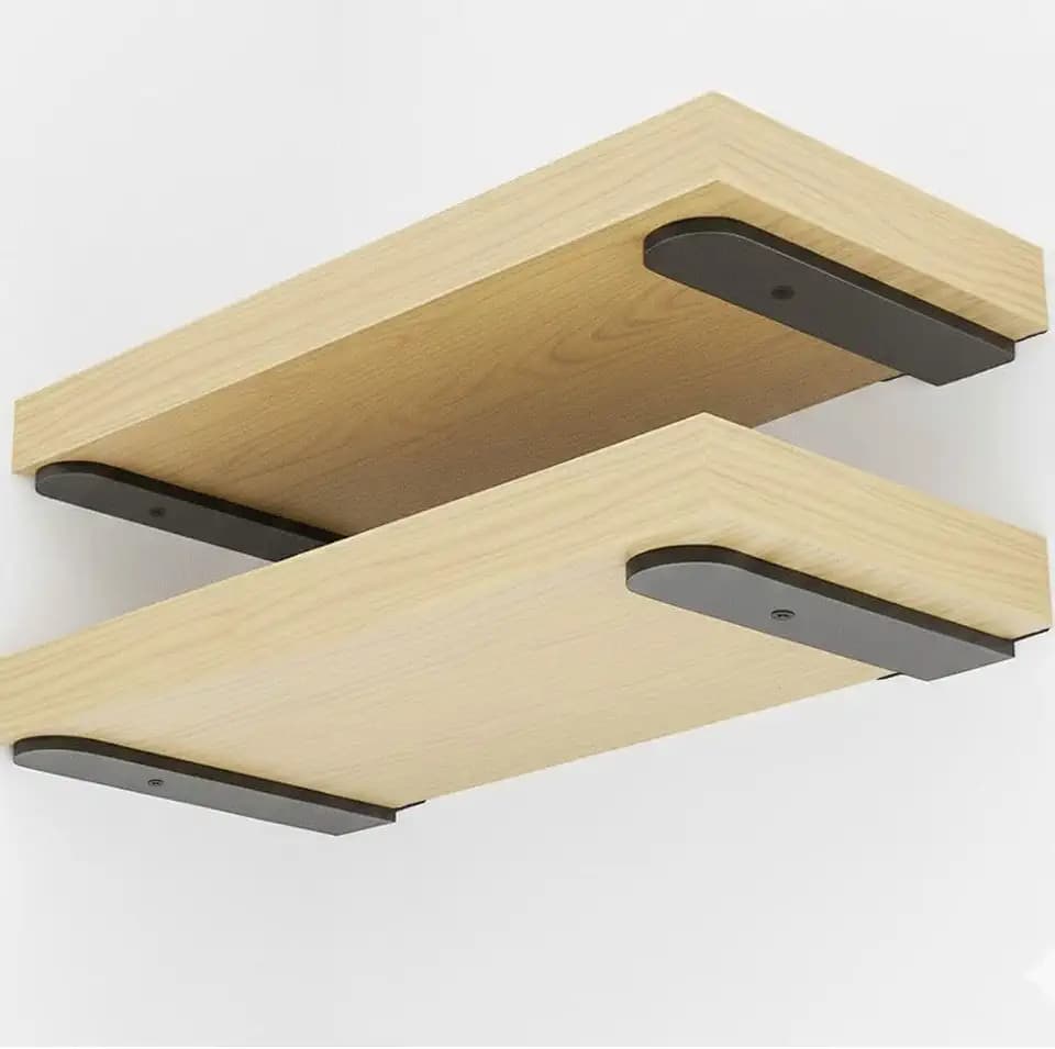 Schwerlast Regalhalterung Metall 25cm, Wandmontage Regalträger für die Wandmontage, Schwerlastwinkel, Wandregal Halterung，70KG Tragkraft, T Winkel - Schwarz - 2 Stück