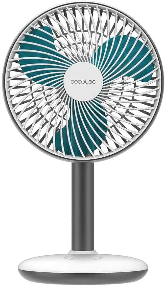 Cecotec - Tischventilatoren Batterie Wiederaufladbarer EnergySilence 4000 Portable Desk, 4000mah, große Autonomie, 6 Zoll, Touch Panel, 4 Verkauf, Adquintable inclusting, weiß