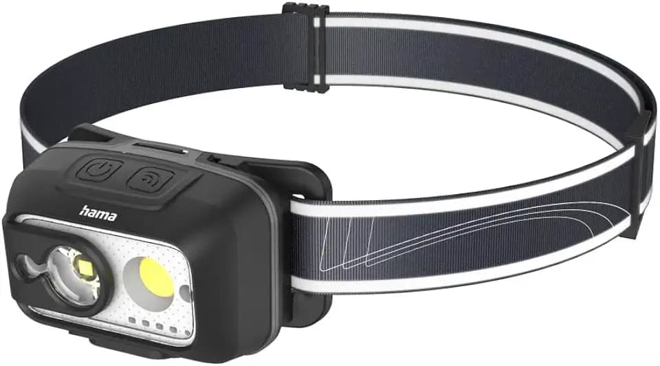 Hama Stirnlampe LED wiederaufladbar, 500 Lumen, 80 m Reichweite, IP44