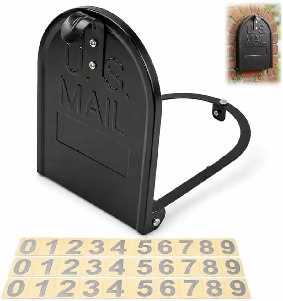 Mailbox Door Replacement Kit, 6-1/4" Screw-in Steel, Black