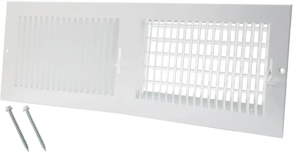 20 x 6 Inch [Duct Opening] Air Vent Covers for Wall or Ceiling - High Airflow 2 Way Steel Ventilation - Adjustable Wall/Ceiling Register, 21-3/4 Inch x 7-3/4 Inch [Overall Dimensions]