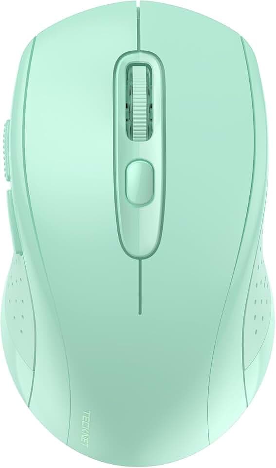 TECKNET 2-in-1 Bluetooth Mouse (BT 5.0/3.0+2.4Ghz), 6-Level 4000 DPI-Green