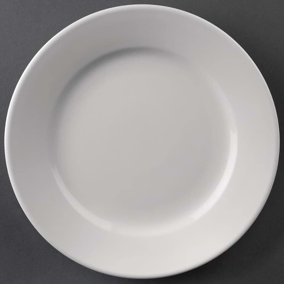 Olympia Athena Porzellanteller mit breitem Rand, 165 mm (12 Stück) – Kleine Beilagenteller, ideal für Desserts, Vorspeisen und Salate – Spülmaschinen- und ofenfest CC206