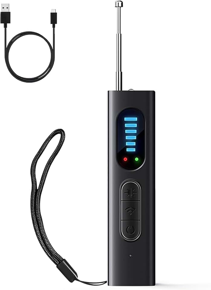 Detektor Kamera Detektoren, 4-in-1 Detektor RF Wireless, Anti-Spionage-Detektor Käferdetektor GPS Detektor RF-Signal-Detektor Abhörgerätedetektor 5 Stufen Empfindlichkeit für Hotel Heim Büro