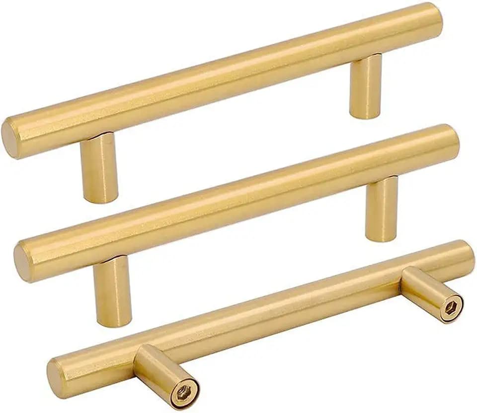 Goldenwarm 10 Pack 3-1/2in Gold Cabinet Pulls Dresser Drawer Handles