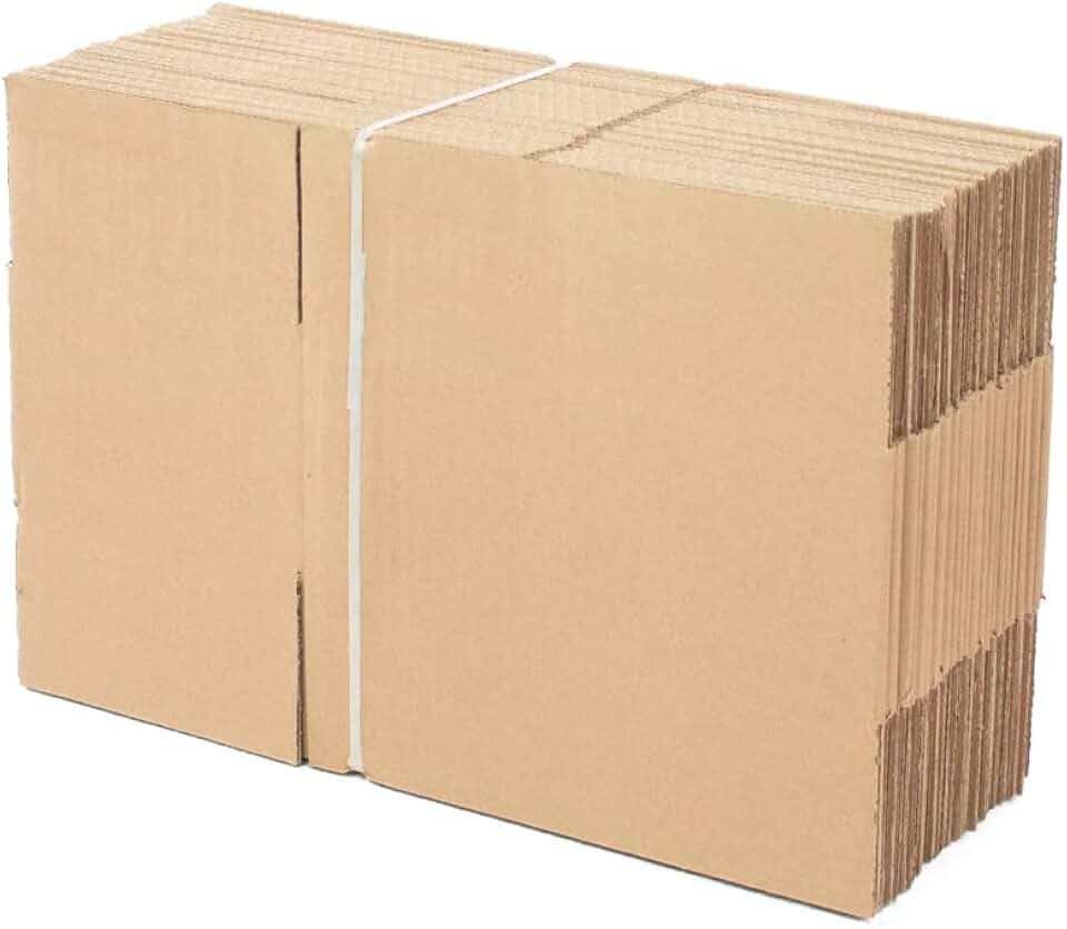 Pack mit 25 verstärkten Kartons mit den Maßen 25x15x10 cm und einfacher Welle - Hergestellt in der Europäischen Union aus recyceltem Karton, widerstandsfähig für Versand, Lagerung und Umzüge