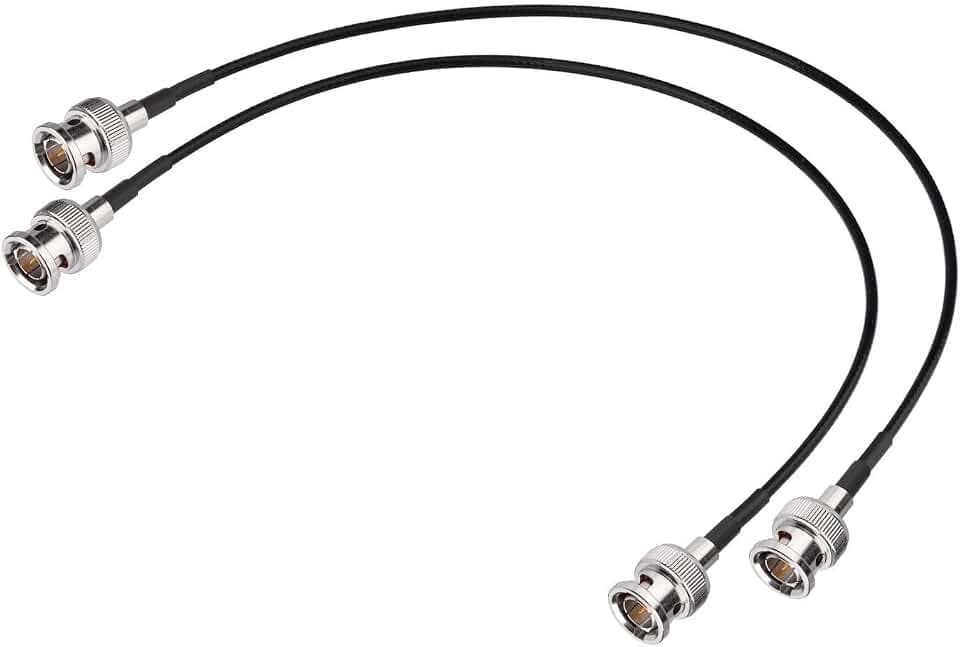 Superbat 3G SDI Cable 75 Ohm BNC Male to Male Black RG179 SDI Video Cable 12inch for Professional Camcorders, Supports HD-SDI/3G-SDI/4K/8K (2-Pack)