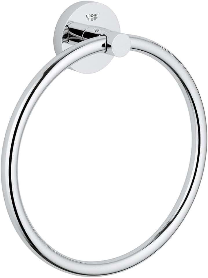 GROHE Essentials - Handtuchring (Material: Metall, verdeckte Befestigung, zum bohren oder kleben), chrom, 40365001